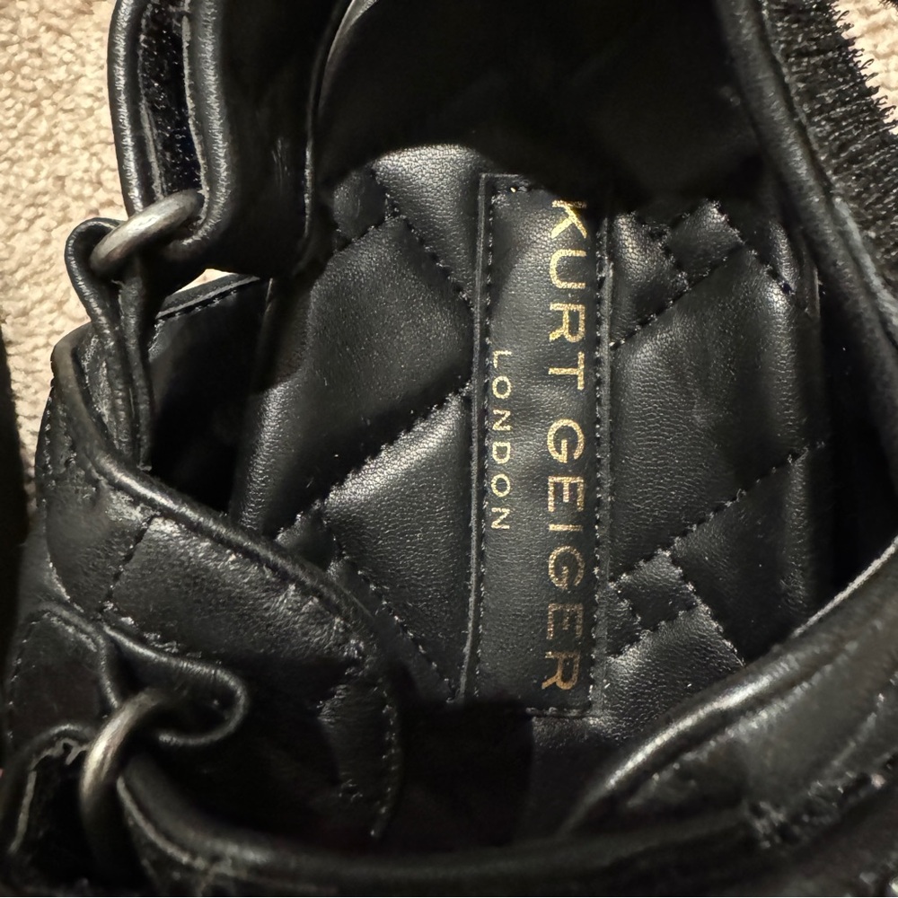 Black Quilted Women's Sandals - Picture 5 of 6